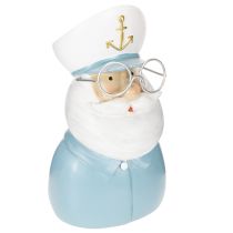 položky Figurka kapitána, námořní dekorace s brýlemi a kloboukem, 16 cm