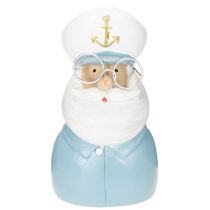 položky Figurka kapitána, námořní dekorace s brýlemi a kloboukem, 16 cm