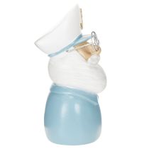 položky Figurka kapitána, námořní dekorace s brýlemi a kloboukem, 16 cm