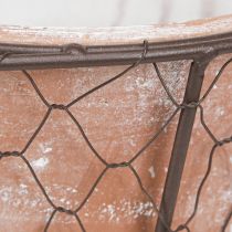 položky Keramická rukojeť košíku na květináč, kovová hnědá, Ø18cm