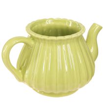 položky Keramický dekorativní květináč na čajník růžový zelený 19,5×13,5×11cm 2 ks