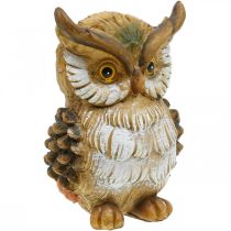 Dekorativní dekorativní figurka sovy ručně malovaná podzimní dekorativní polyresin V14cm