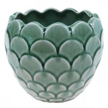 Keramický květináč Vintage Green Crackle Glaze Ø17cm H15cm
