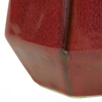 položky Keramická váza Váza na květiny Červená Šestihranná Ø14,5cm V21,5cm
