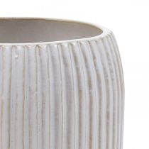 Keramická váza s drážkami Bílá keramická váza Ø13cm H20cm