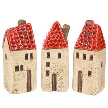 položky Keramické domečky, malé dekorativní domečky, podzimní dekorace, V8cm, 6 kusů
