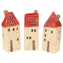položky Dekorace na stůl z keramických domečků, keramické domečky, V11cm, 3 ks