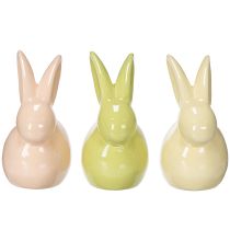 položky Keramický králík, dekorativní figurka pro stylové Velikonoce, 11×6,5×12,5 cm, 3 kusy