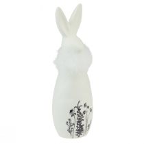 položky Keramický zajíček bílý králíci ozdobné peří květiny Ø6cm V20,5cm