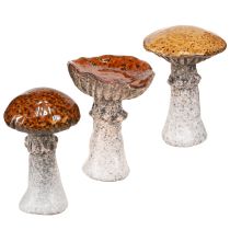 položky Keramické houby keramická dekorace houby oranžovožlutohnědé 8cm 3 ks