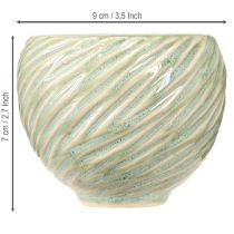 položky Keramické misky v zeleném provedení spirála Ø9cm V7cm 4ks