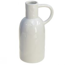 položky Keramická váza bílá na suchou dekoraci váza s uchem Ø9cm V21cm