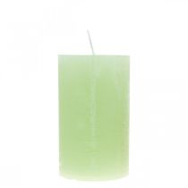 Sloupové svíčky barevné světle zelená 60×100mm 4ks