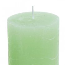 položky Sloupové svíčky jednobarevné limetkově zelené​​​​​​​​ 70×100mm 4 ks