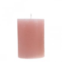 Sloupové svíčky barvené na růžovo 70×100mm 4ks