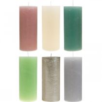 Sloupové svíčky barevné různé barvy 85×200mm 2ks