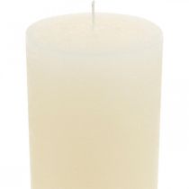 Sloupové svíčky v barvě krémově bílé 85×200mm 2ks