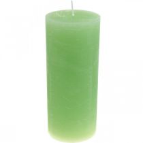 položky Sloupové svíčky jednobarevné světle zelené 85×200mm 2ks