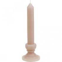 Dekorativní tyč svíčka růžová nostalgická svíčková vosková jednobarevná 25cm
