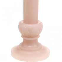 Dekorativní tyč svíčka růžová nostalgická svíčková vosková jednobarevná 25cm