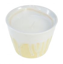 Citronelová svíčka v hrnci keramická žlutá krémová Ø8,5cm