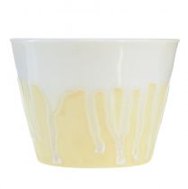 položky Citronelová svíčka v hrnci keramická žlutá krémová Ø8,5cm