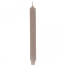 Svíčka dlouhá kuželová svíčka šedá Ø3cm H29cm