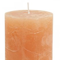 položky Jednobarevné svíčky Orange Peach sloupové svíčky 70×100mm 4ks