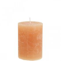 položky Jednobarevné svíčky Orange Peach sloupové svíčky 70×100mm 4ks