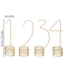 položky Adventní svíčková dekorace s čísly 1-4 matně zlatá kovová V10cm 4 ks