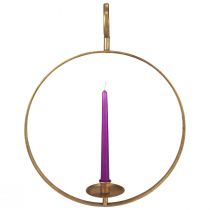 položky Svícen na zavěšení kovová dekorace zlatá vintage Ø38/V48cm