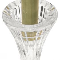 položky Skleněný svícen, průhledný, tyčinkový, drážkovaný, V20cm, 2 ks