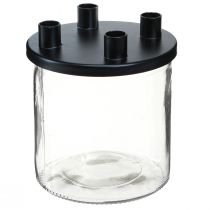 položky Svícen skleněný Tyčový svícnový ozdobný skleněný V11cm Ø10cm