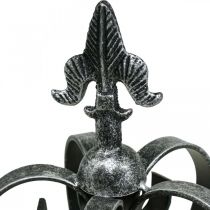 Deco korunka kovová starožitná stříbrná Ø12cm H20cm