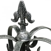 Deco korunka starostříbrná kovová Ø18cm H26cm