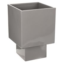 položky Šedý kostkový květináč s podstavcem pro moderní dekoraci, 22 cm