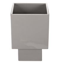 položky Šedý kostkový květináč s podstavcem pro moderní dekoraci, 22 cm