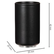 položky Kulatý magnetický svícen, matně černý, pro kuželové svíčky o průměru 25 mm, 4 kusy