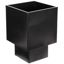 položky Černý krychlový květináč s podstavcem, moderní, 22 cm