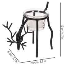 položky Svícen s motivem soba a skleničkou na čajovou svíčku, 15 cm