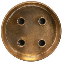 položky Svícenová miska na 4 tyčové svíčky starožitného vzhledu zlatá Ø22cm