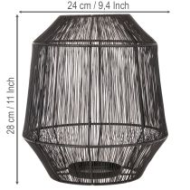 položky Černý svícen, dekorativní lucerna, drátěný koš, Ø24cm, V28cm