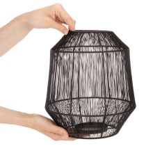 položky Černý svícen, dekorativní lucerna, drátěný koš, Ø24cm, V28cm