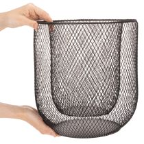 položky Svícen z černého kovového drátěného koše, Ø28,5/18 cm, sada 2 kusů