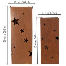 položky Vánoční svícny, rustikální povrchová úprava, výška 40/50 cm, sada 2 kusů