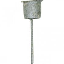položky Zásuvný svícen Shabby Chic šedý Ø3cm V8,5cm 8 ks