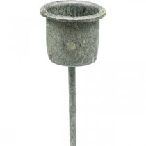 položky Zásuvný svícen Shabby Chic šedý Ø3cm V8,5cm 8 ks