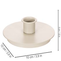 položky Kulaté krémové svícny na kuželové svíčky, dekorace na stůl, 10 cm, 2 kusy