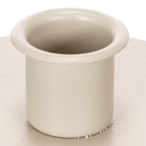 položky Kulaté krémové svícny na kuželové svíčky, dekorace na stůl, 10 cm, 2 kusy