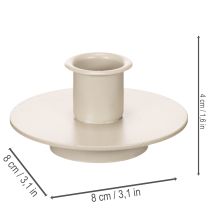 položky Kovový svícen v matně béžové barvě, malý svícen na kuželové svíčky, 8 cm, 3 kusy